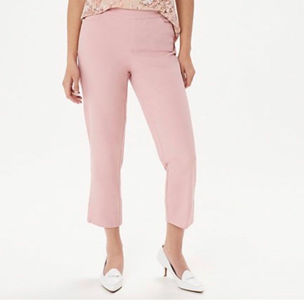 Isaac Mizrahi LIVE! Dusty Pink Crop Pants 16